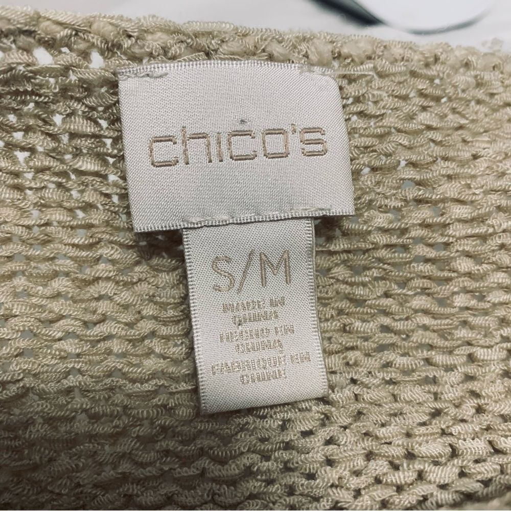 Chico’s Boho Chic Fringe Sleeves Top Sz S/M Artisanal Weave Tunic - Picture 6 of 12